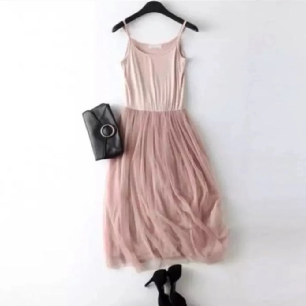 Elegant Pink Sleeveless Dress